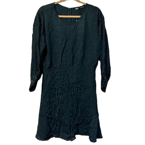 Zara Jacquard Animal Print Dress NEW - Picture 4 of 10